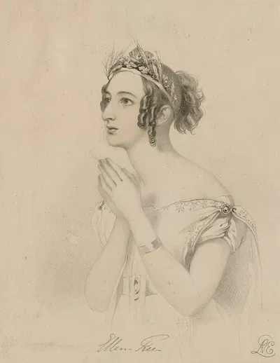 Ellen Tree as Clemanthe in Talfourd's Ion, act 5, scene 2; 'O, I do! …' by Richard James Lane, 1839 — digital art print…