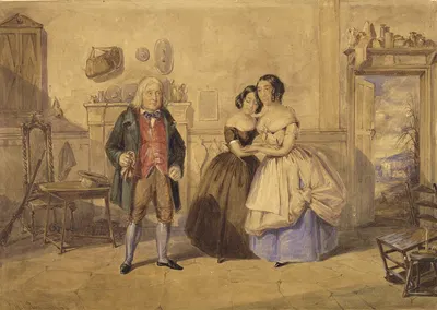 Мистер и миссис Кили в 'Крикет на очаге' by Томас Харрингтон Уилсон, 1846 — digital art print download