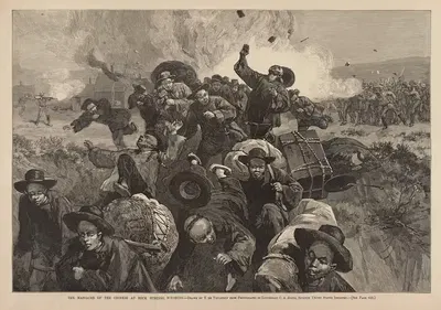 The massacre of the Chinese at Rock Springs, Wyoming by Thure de Thulstrup, 1885 — digital art print download