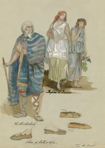 Зимняя сказка; Старый пастух, Мопса и Доркас by Том Хеслвуд, 1904 — digital art print download