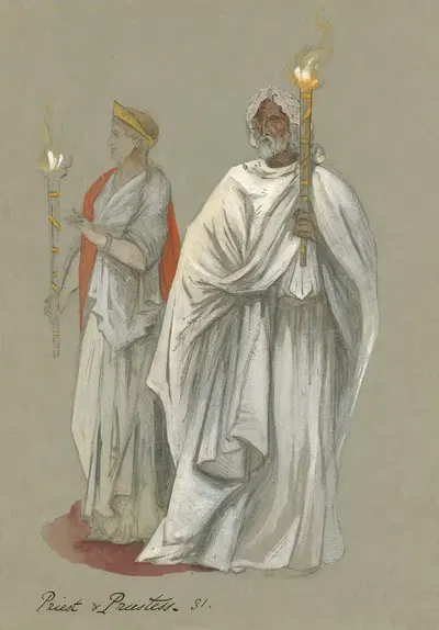 Зимняя сказка; Священник и жрица by Том Хеслвуд, 1904 — digital art print download