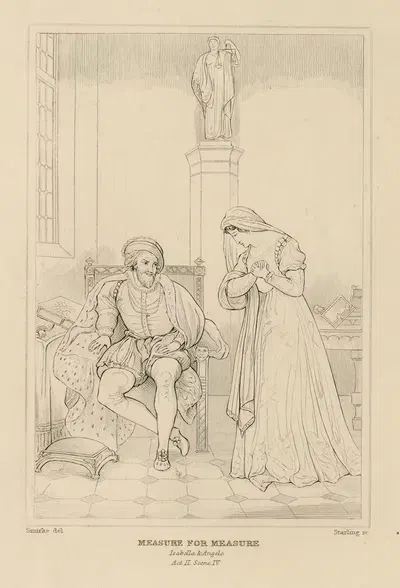 Measure for measure, act 2, scene 4, Angelo and Isabella by William Francis Starling — digital art print download