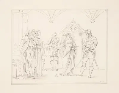 Оф; "Где же прекрасное величие Дании," [Гамлет], акт IV, сц. 5 by Уильям М. Андерсон, 1848 — digital art print download