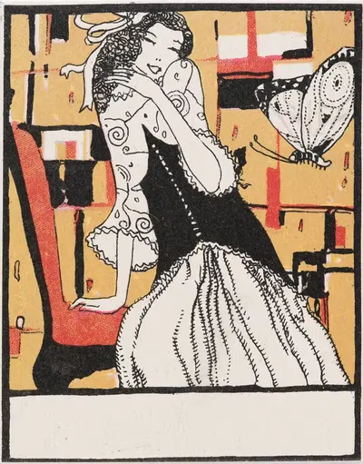 № 686: Дама с бабочкой by Арнольд Неханский, 1912 — digital art print download