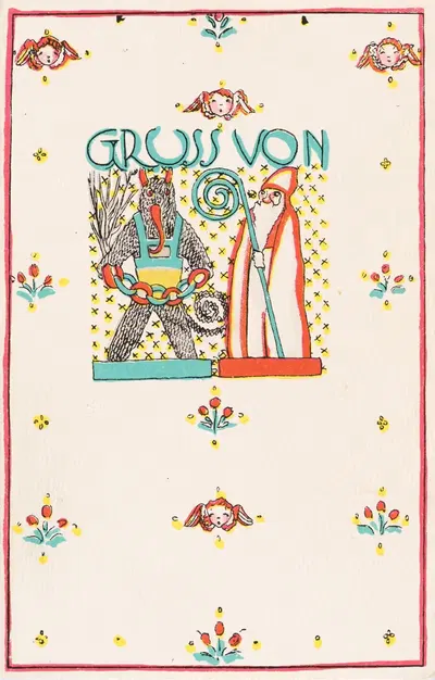№ 897: Крампус и Николаус by Арнольд Неханский, 1912 — digital art print download