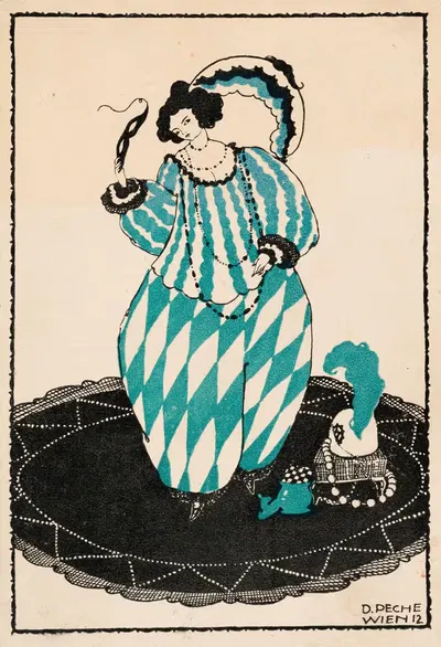 Nr. 626: Женский арлекин by Дагоберт Пеше, 1912 — digital art print download