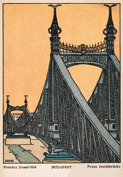 Nr. 460: Будапешт, Франц Иосифов мост by Франц Бернхард Кун, 1911 — digital art print download