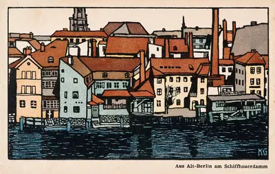 № 435: Из Старого Берлина на Шифбауэрдамм by Густав Кальхаммер, 1911 — digital art print download