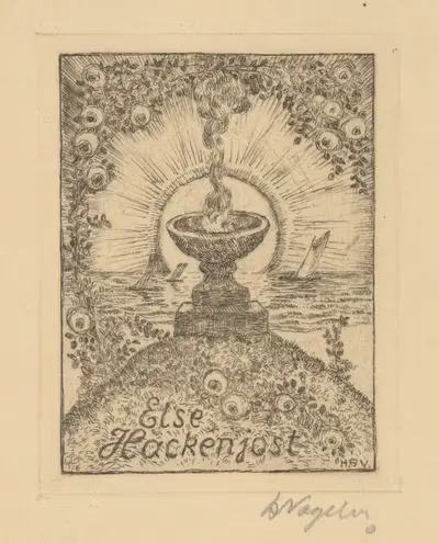Экслибрис: Эльза Хакенйост by Генрих Фогелер, 1923 — digital art print download