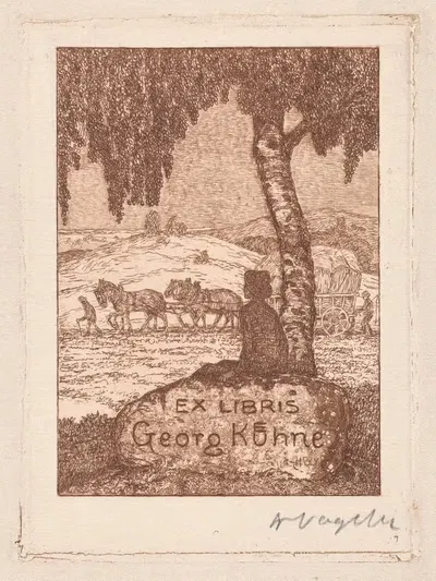 Экслибрис Георг Кюне by Генрих Фогелер, 1912 — digital art print download