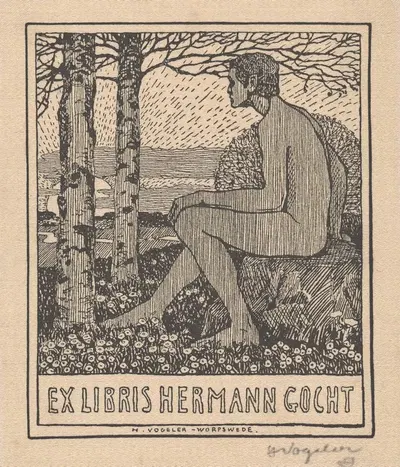 Экслибрис Германа Гохта by Генрих Фогелер, 1905 — digital art print download