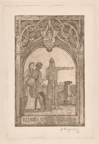 Экслибрис Леопольда Энгельхардта by Генрих Фогелер, 1911 — digital art print download