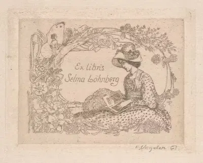 Экслибрис Сельмы Лёнберг by Генрих Фогелер, 1910 — digital art print download
