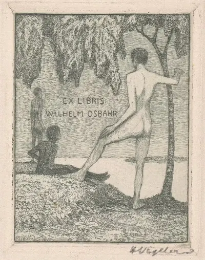 Ex Libris Вильгельм Осбах by Генрих Фогелер, 1909 — digital art print download