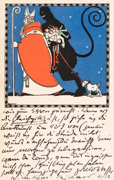 № 238: Николо и Крампус by Йозеф фон Дивеки, 1909 — digital art print download