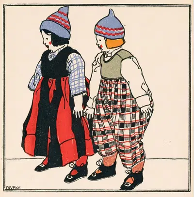 Nr. 243: Куклы Каулиц by Йозеф фон Дивеки, 1909 — digital art print download