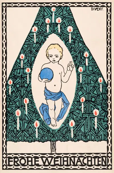 № 248: Рождественская открытка by Йозеф фон Дивеки, 1909 — digital art print download