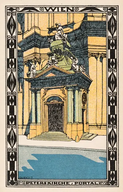 Nr. 403: Вена: Петерскирхе, портал by Йозеф фон Дивеки, 1911 — digital art print download