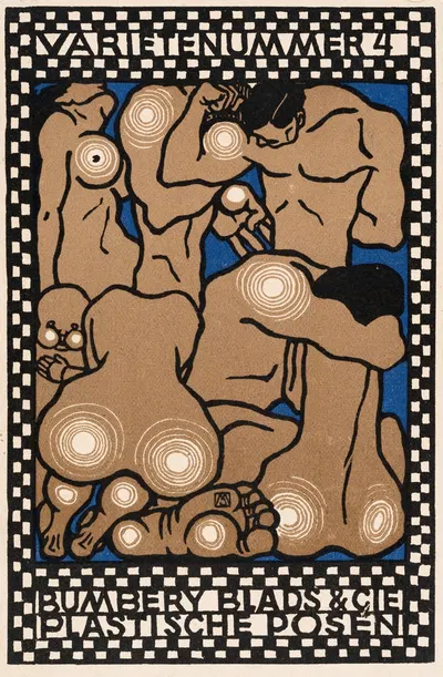 Nr. 82: 'Varieténummer 4: Bumbery Blads & Cie, Пластические позы' by Мориц Юнг, 1907 — digital art print download