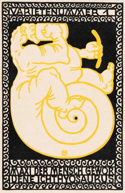 Nr. 88: 'Номер разнообразия 1: Макси, человекообразный ихтиозавр' by Мориц Юнг, 1907 — digital art print download