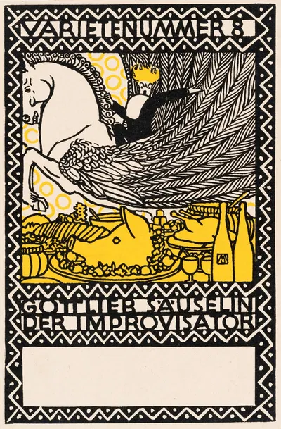 Nr. 92: 'Varieténummer 8: Готлиб Зайзели, импровизатор' by Мориц Юнг, 1907 — digital art print download