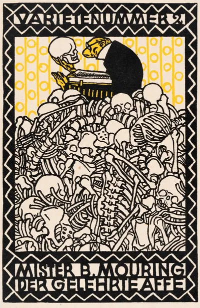 Nr. 96: "Varieténummer 2: Мистер Б. Моуринг, ученый обезьяна by Мориц Юнг, 1907 — digital art print download