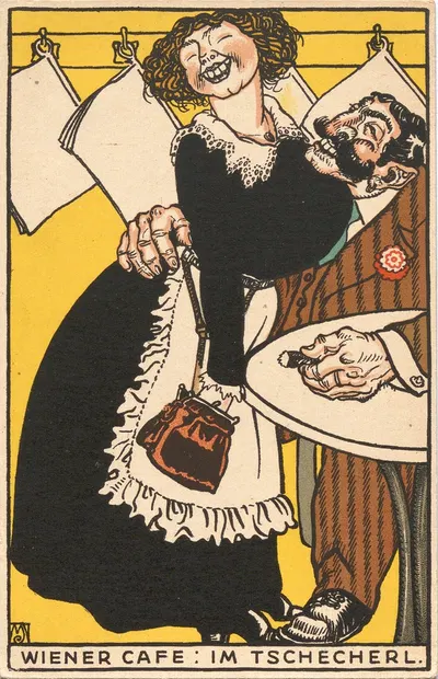Венский кафе: В Тшехерле by Мориц Юнг, 1911 — digital art print download