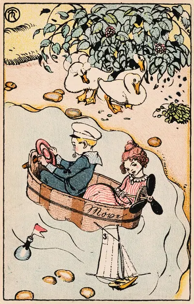 Nr. 335: Kinderträume: 4. 'Gefahrvolle Reise' by Richard Teschner, 1911 — digital art print download