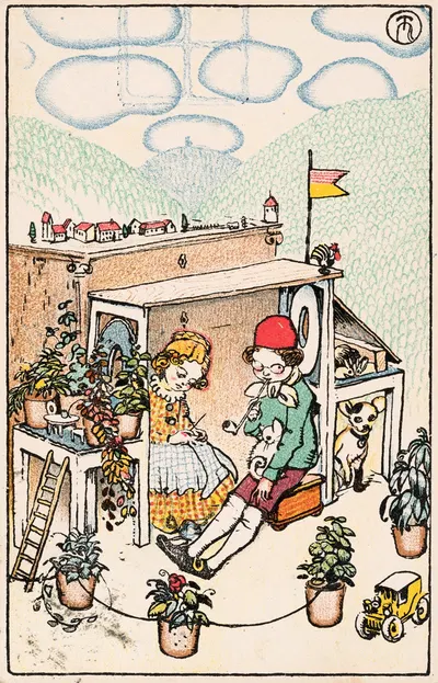 Nr. 336: Kinderträume, 5. Sommerfrische by Richard Teschner, 1911 — digital art print download