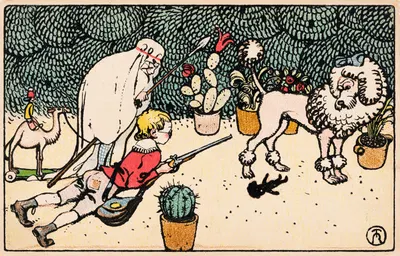 Nr. 338: Kinderträume, 3. Löwenjagd by Richard Teschner, 1911 — digital art print download