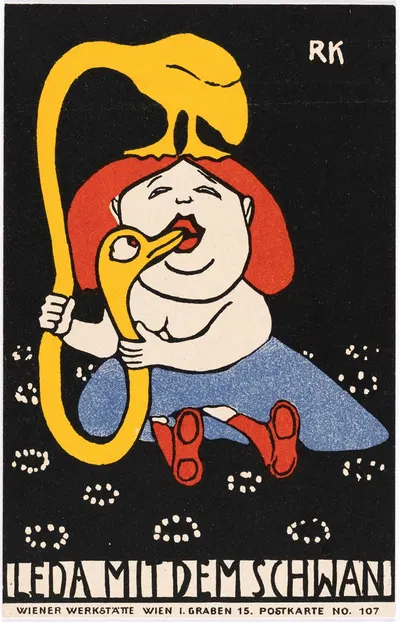 Nr. 107: Леда с лебедем by Рудольф Кальвах, 1907 — digital art print download