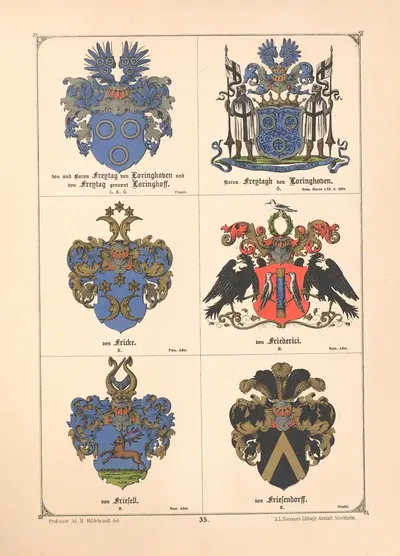 Baltisches Wappenbuch Pl.029 by Adolf Matthias Hildebrandt, 1882 — digital art print download