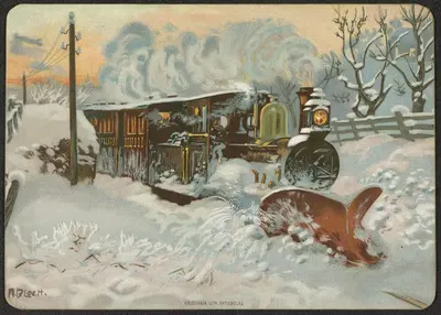 Поезд с снегоочистителем by Андреас Блох — digital art print download