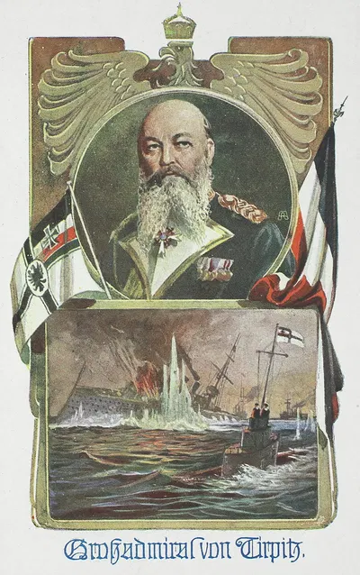 Großadmiral von Tirpitz by Anton Reckziegel, 1914-1918 — digital art print download