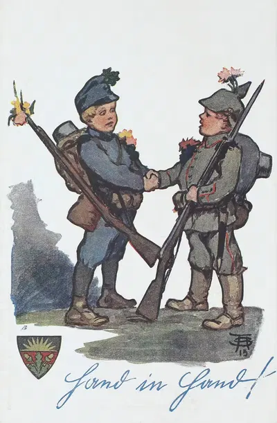 Hand in Hand! by Arpád Schmidhammer, 1915 — digital art print download
