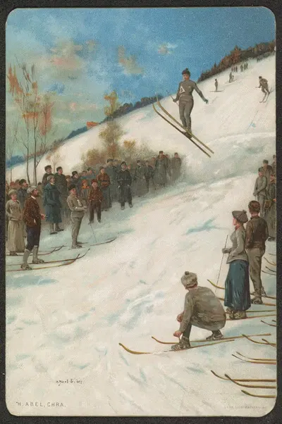 Прыжки на лыжах by Аксель Хьялмар Эндэр — digital art print download