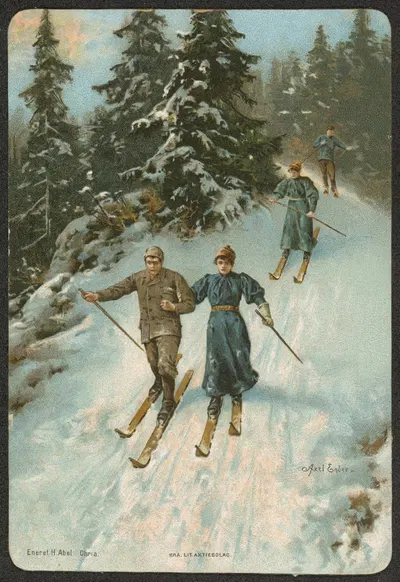 Лыжный мотив by Аксель Хьялмар Эндэр — digital art print download