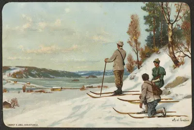 Лыжники отдыхают by Аксель Хьялмар Эндэр — digital art print download
