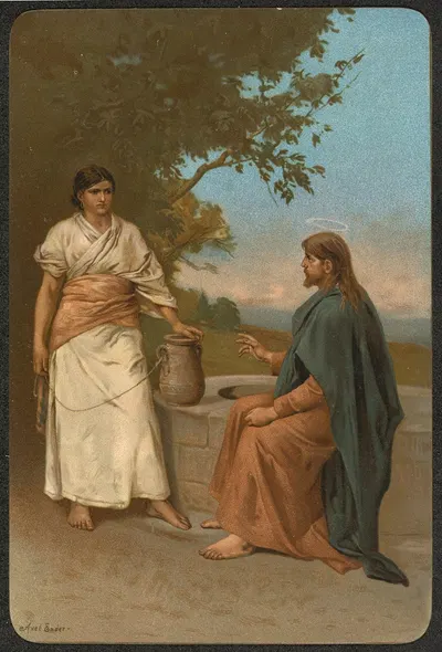 The Samaritan woman at the well by Axel Hjalmar Ender — digital art print download