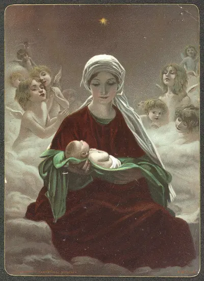 Mary and the baby Jesus by Бруно Пигльхейн — digital art print download