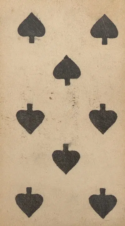Eight of spades by Carl Holdhaus, 1850 — digital art print download
