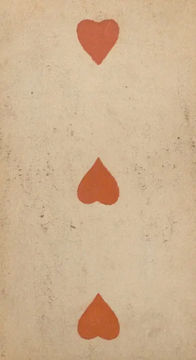 Three of hearts by Carl Holdhaus, 1850 — digital art print download