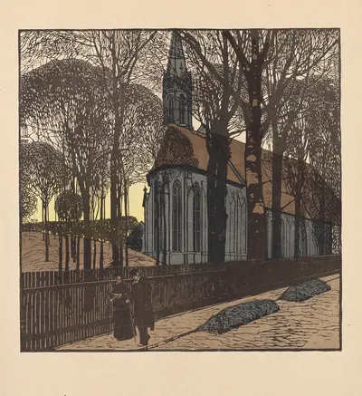 Die Heiligenstädter Kirche zum Hl. Michael by Carl Moll, 1903 — digital art print download