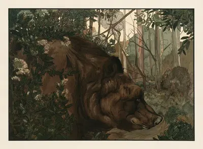Балoo в лесу by Чарльз Морис Детмольд, 1903 — digital art print download