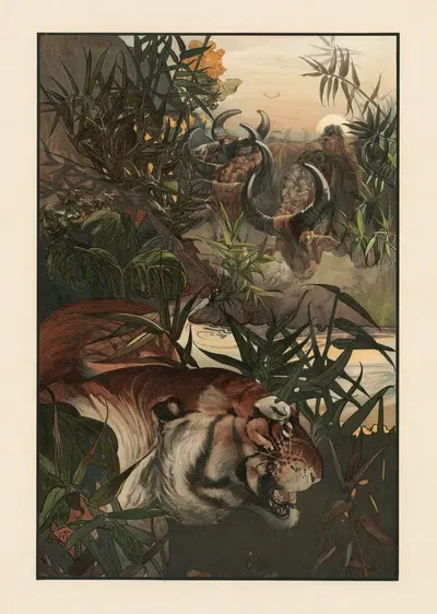 Шер Хан в джунглях by Чарльз Морис Детмольд, 1903 — digital art print download