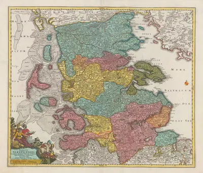 Новый атлас, содержащий все части мира Pl.088 by Ковенс и Мортир, 1758 — digital art print download