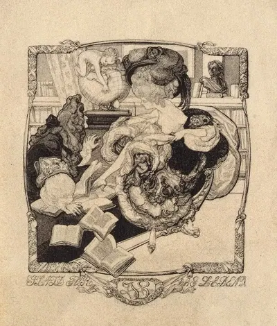 Экслибрис Место для жизни by Франц фон Байрос, 1907 — digital art print download