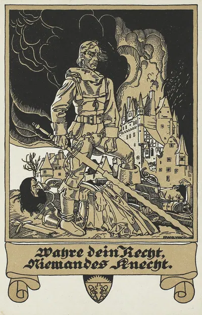 Wahre dein Recht, Niemals Knecht by Franz Wacik, 1915 — digital art print download