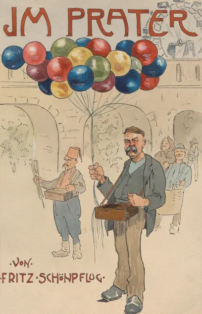 Босняк и продавец шаров by Фриц Шёнпфлуг, 1907 — digital art print download