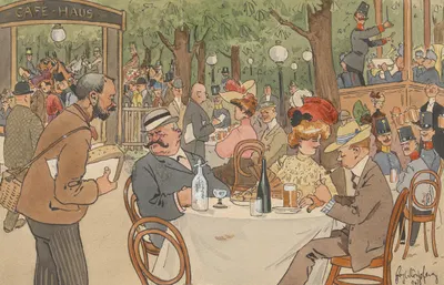 Кафе Хаус на Главной аллее by Фриц Шёнпфлуг, 1907 — digital art print download
